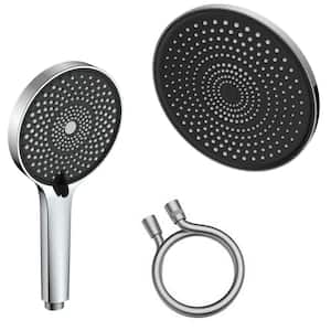 3-Spray Patterns 5 in. Ceiling Mount Handheld Shower Head with 12 in. Round Rain Head Replacement in Chrome