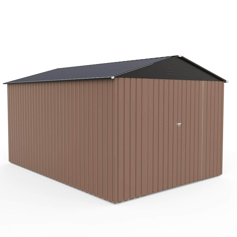 Large 8x12 FT Outdoor Metal Storage Galvanized Steel Construction, Waterproof & UV-Resistant, Lockable Doors, Air Vents price history on PriceWatchPro