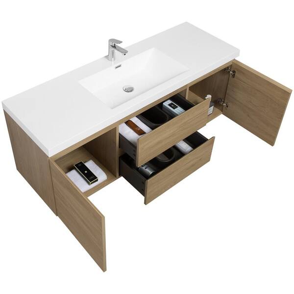 HBEZON Achilles 59 in. W x 20 in. D x 22.5 in. H Single Sink