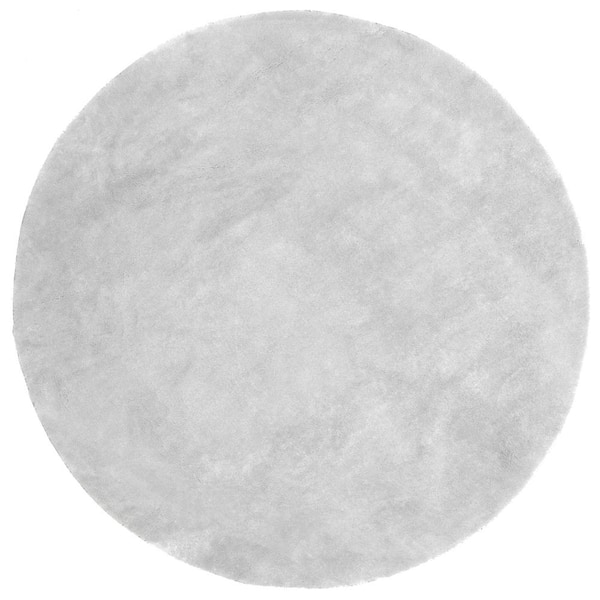 nuLOOM Loni Solid Machine Washable Shag Light Gray 4 ft. x 4 ft. Area Rug