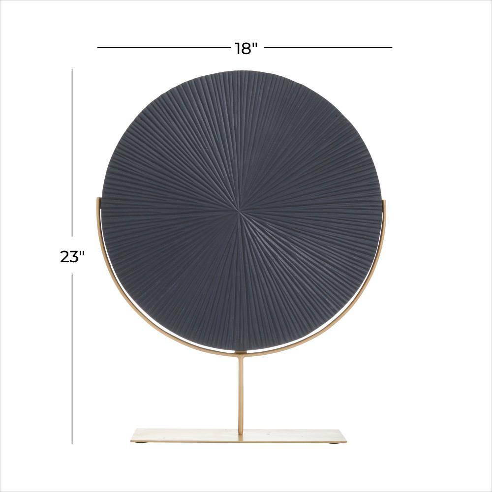 Contemporary Dark Metal Round Tabletop Sculpture