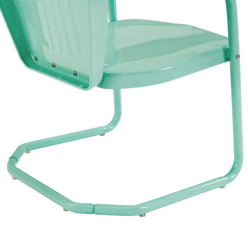 Aqua Gloss Steel Retro Outdoor Patio Chair