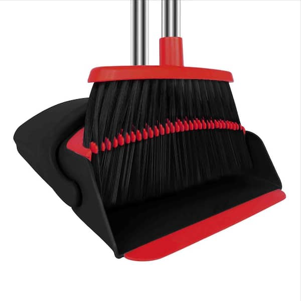 Red Upright Broom and Dustpan Set