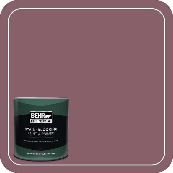 BEHR ULTRA 1 qt. #BIC-35 Vintage Plum Semi-Gloss Enamel Exterior Paint & Primer