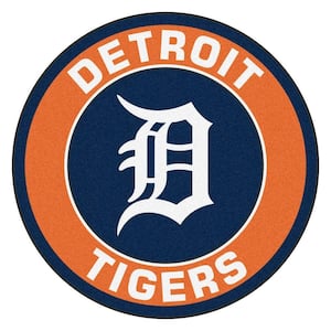 MLB Detroit Tigers Orange 2 ft. x 2 ft. Round Area Rug