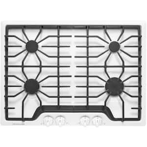 30 in. Gas Cooktop in White with 4 Burners