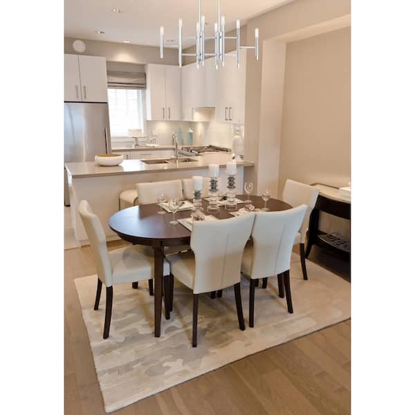 Jessa 8-Light Chrome Modern Linear Chandelier for Kitchen Islands with No Bulbs Included