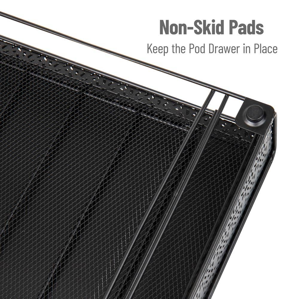 Black Metal Mesh Coffee Pod Drawer with 36-Pod Capacity