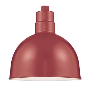 R Series 1-Light 12 in. W Satin Red Outdoor Bowl Shade Pendant
