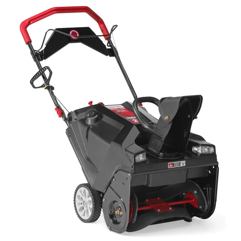 Troy Bilt Squall 21 In 208 Cc Single Stage Gas Snow Blower With Electric Start And E Z Chute Control And Dual Led Headlights Squall 208ex The Home Depot