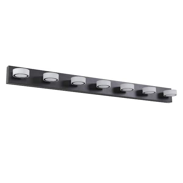 Keazile Skye 52 in. 7-Lights Chrome Led Vanity Light Bar with Moisture-Proof and Energy Saving
