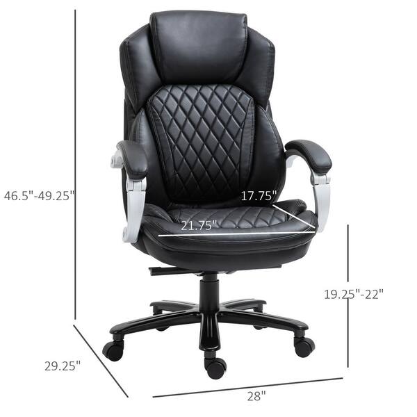 Vinsetto Black, Big and Tall Executive Office Chair, Computer Desk