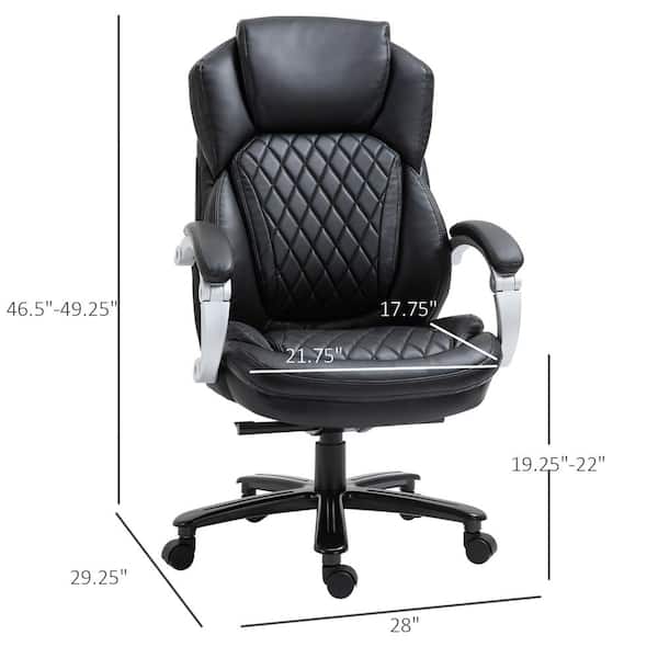 Vinsetto Black, Big and Tall Executive Office Chair, Computer Desk 