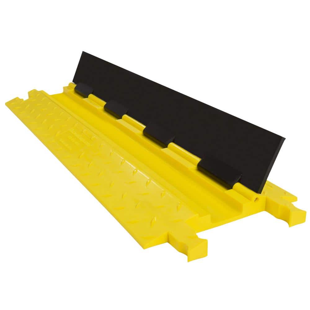 Pyle Durable Cable Protection Ramp Cover - Supports 11000lbs Single Channel  Heavy Duty Hose and Cord Track Floor Protection, 39.4” x 5.11” x 0.78”