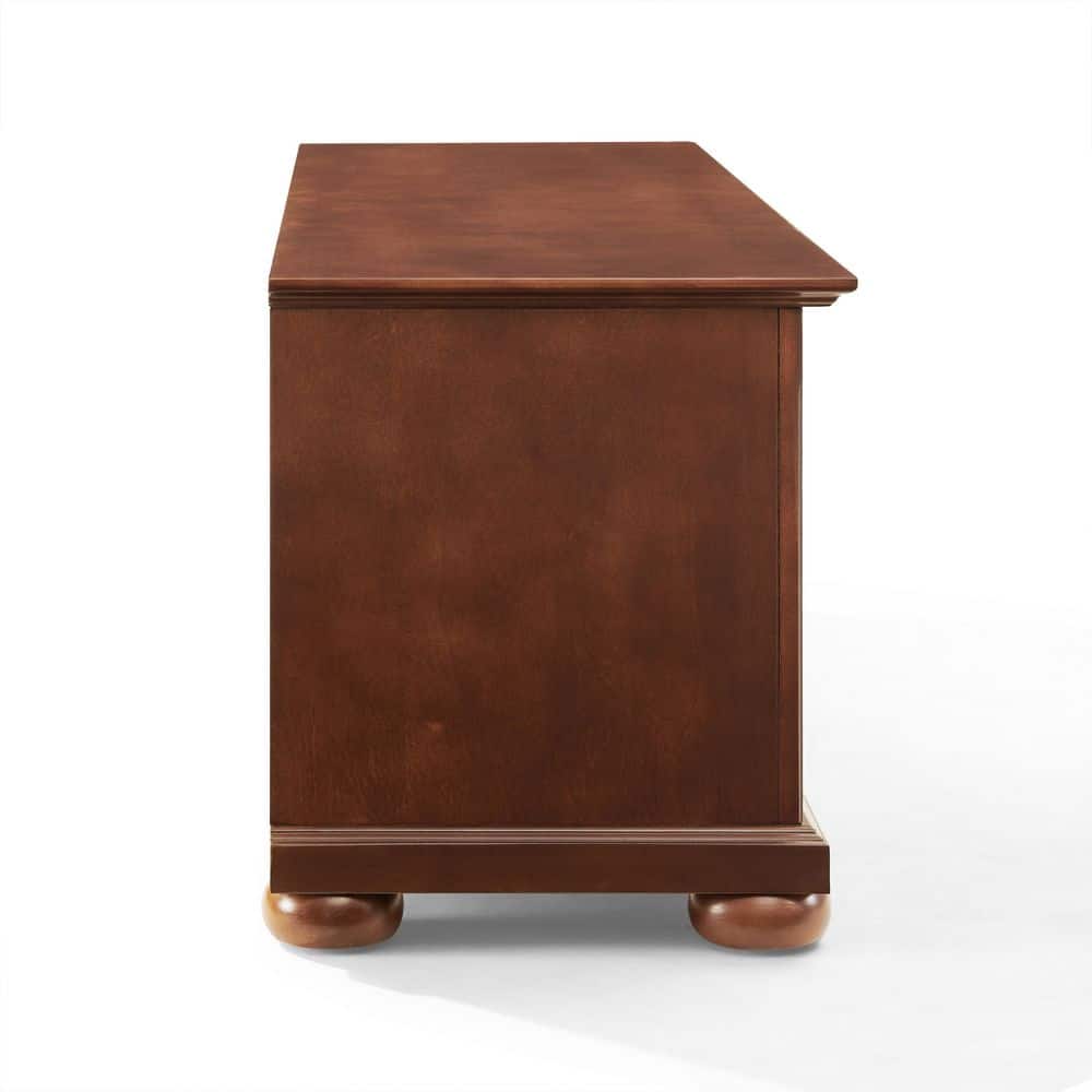 Vintage Mahogany 60" Low Profile TV Stand with Cabinet