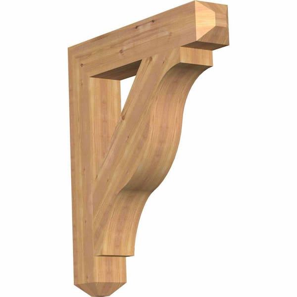 Ekena Millwork 5.5 in. x 38 in. x 34 in. Western Red Cedar Funston Craftsman Smooth Bracket