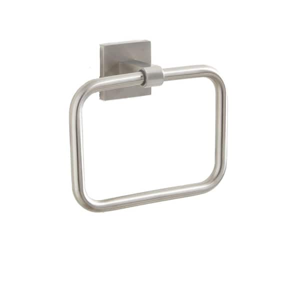 Hibiscus Wall Mounted Towel Ring in Brushed Nickel