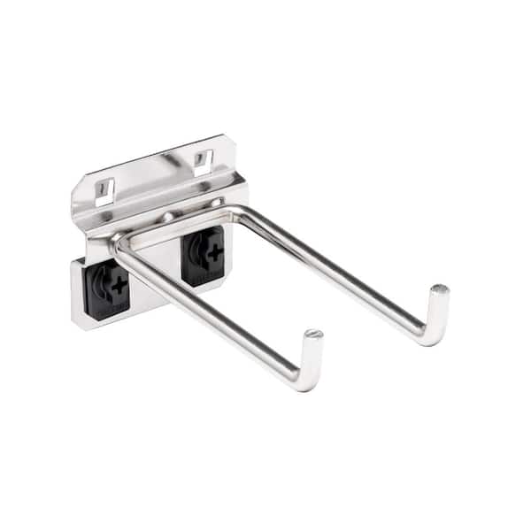 4 in. Double Rod 90 Bend Stainless Steel LocBoard Hooks (3-Pack)