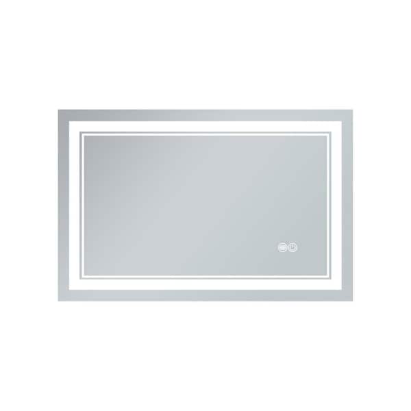 taholi 40 in. W x 32 in. H Large Rectangular Frameless Vertical and Horizontal Led Light Anti-Fog Wall Bathroom Vanity Mirror