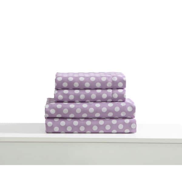 Kute Kids 4-Piece Lilac Geometric Full Sheet Set