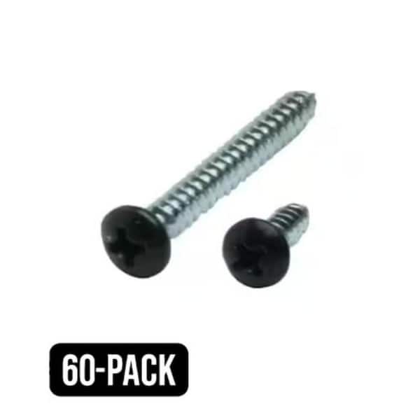 #7 x 1-1/4 in. and #7 x 1/2 in. Black Shelf Bracket Screw Kit (60-Pack)