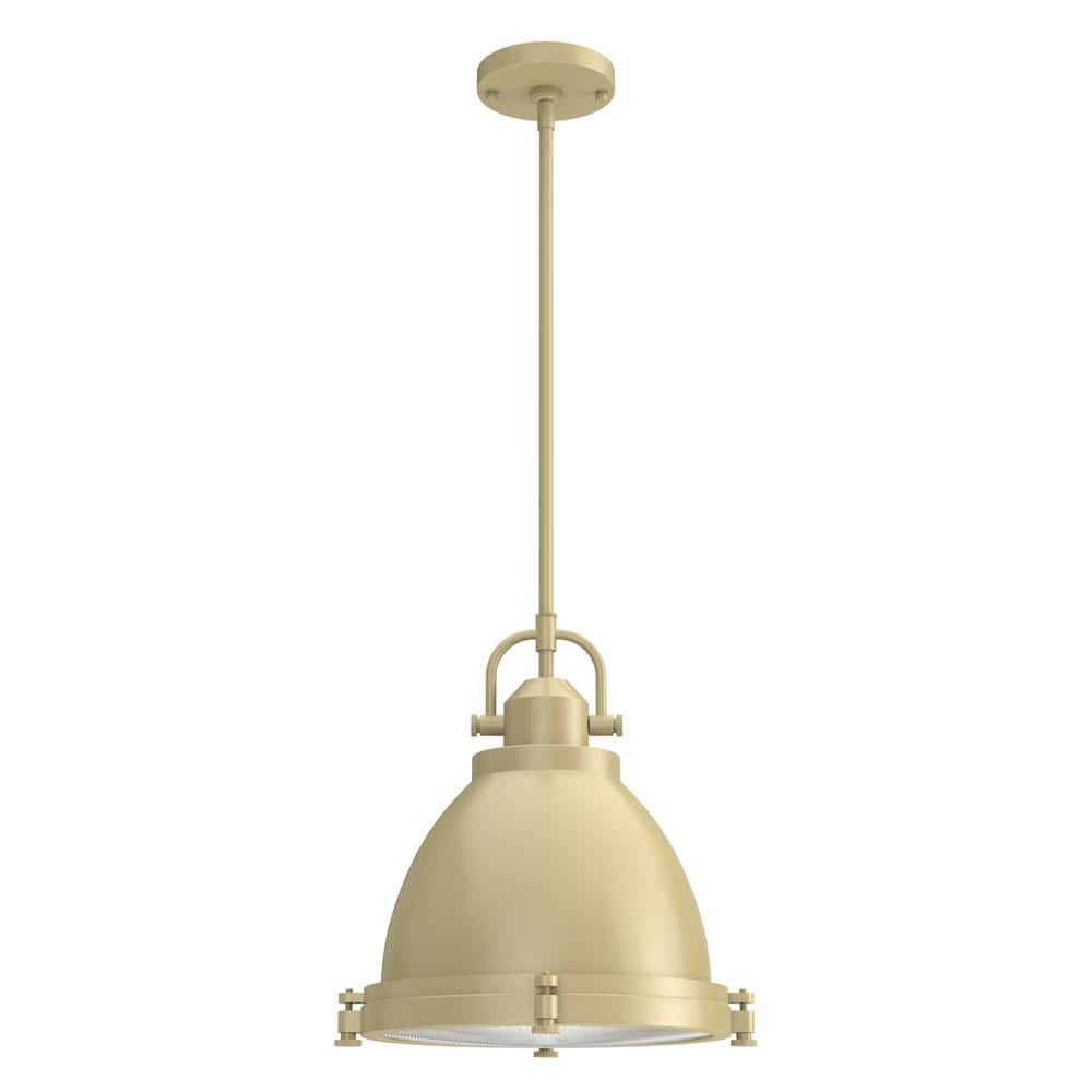Bridgemoor Modern Brass 2-Light Industrial Pendant with Clear Glass