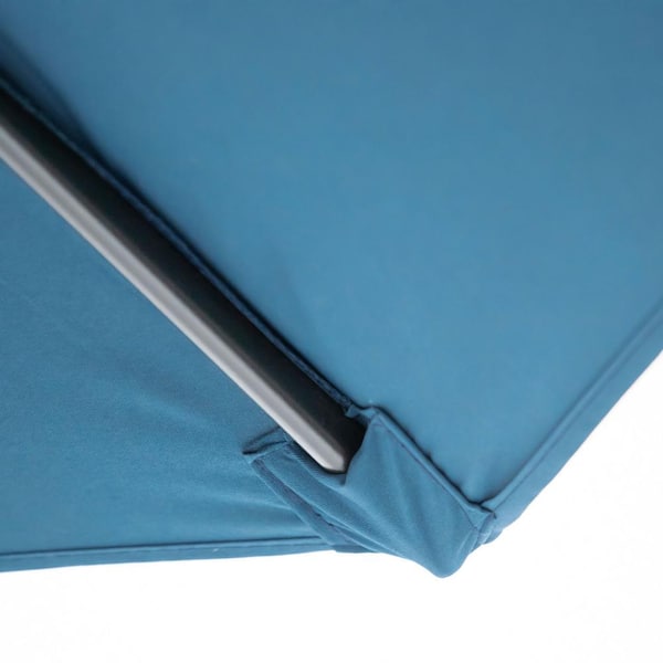 Don 9 ft. Steel Market Patio Umbrella In Blue With Carrying Bag