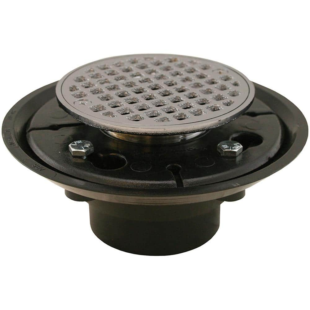 JONES STEPHENS 2 in. x 3 in. ABS Shower/Floor Drain with Brass ...