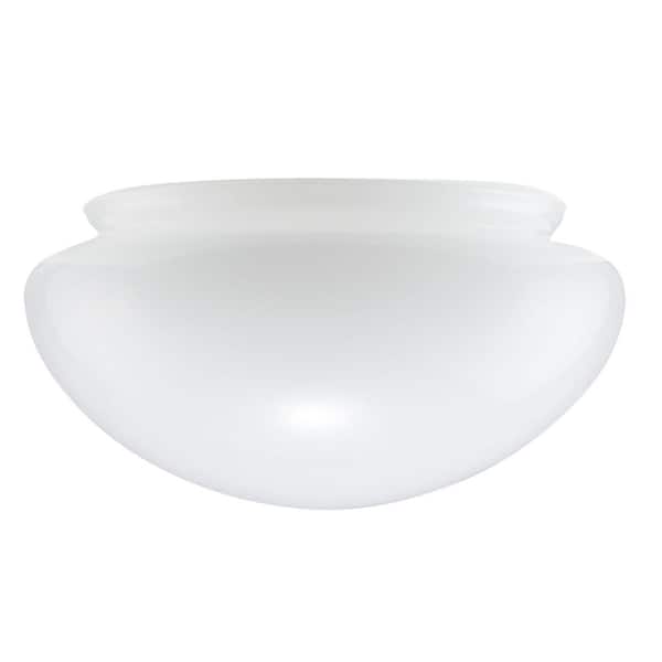 3.66 in. White Glass Mushroom Dome Flushmount Shade with 6 in. Lip Fitter