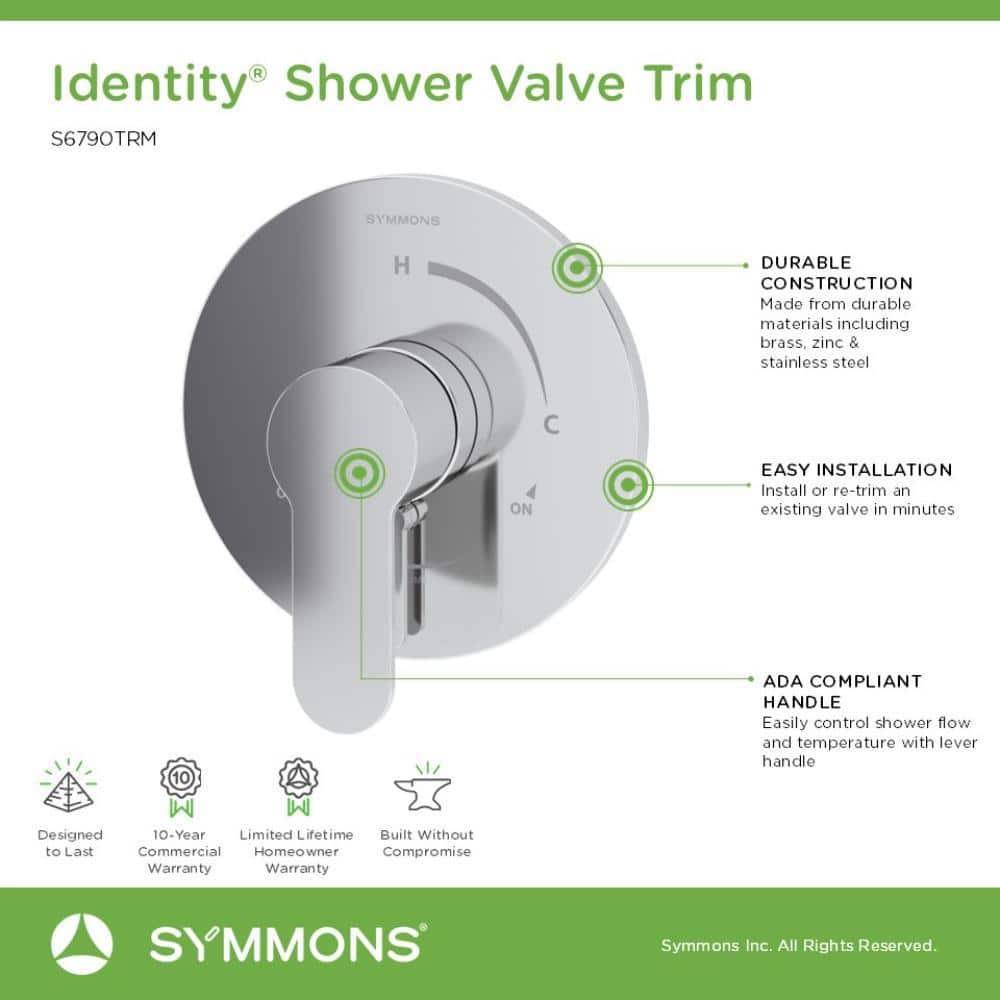 Polished Chrome Wall-Mounted Shower Lever with Volume Control