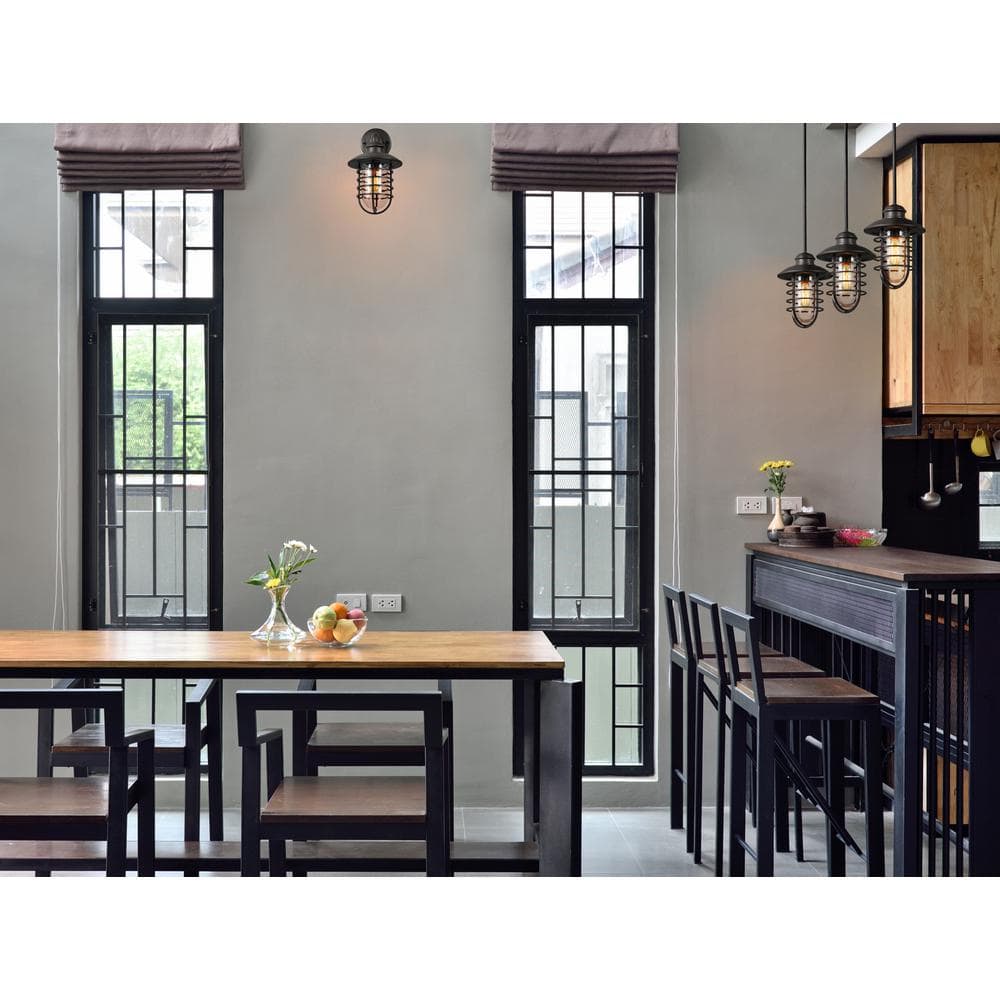 Bronze Industrial Mini Pendant Light with Clear Glass Shade