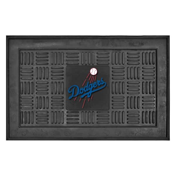 FANMATS MLB Los Angeles Dodgers Black 19 in. x 30 in. Vinyl Indoor/Outdoor Door Mat