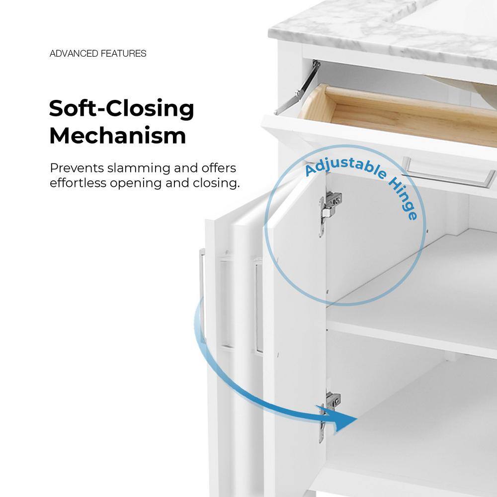 Tahoe 72" Pure White Double Sink Freestanding Vanity