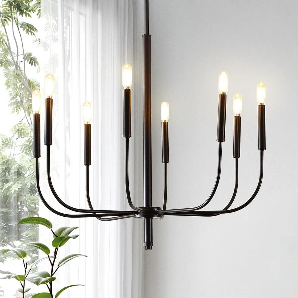 Amoros 27.25" Oil Rubbed Bronze LED Chandelier with Adjustable Height