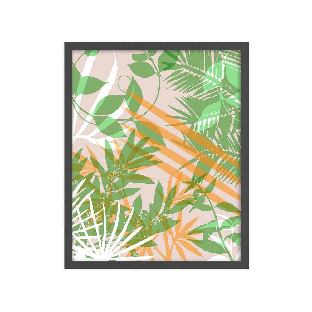 Modern Leaves Framed Nature Art Print 42 in. x 34 in.