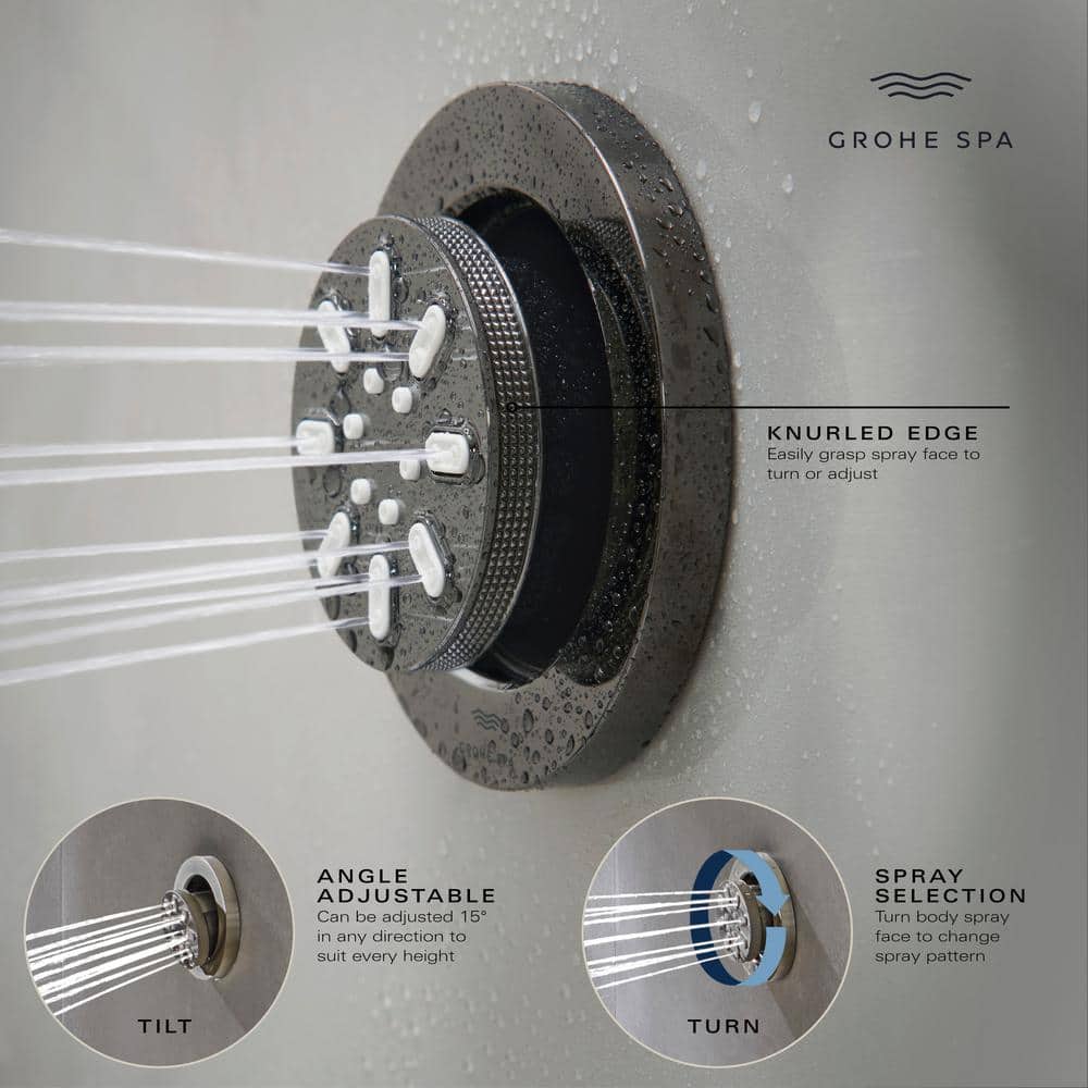 Round Chrome Rainshower Body Spray with Dual Sprays