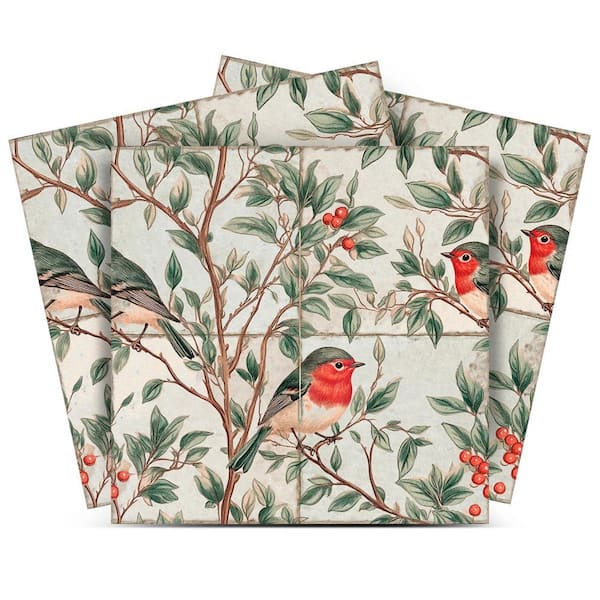 MI ALMA Green and Red R151 7 in. x 7 in. Vinyl Peel and Stick Tile (24 Tiles, 8.17 sq. ft. /Box)