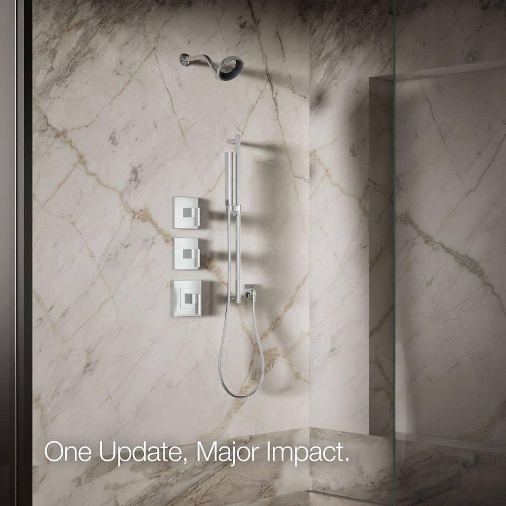 Polished Chrome Adjustable Height Wall Mounted Showerhead
