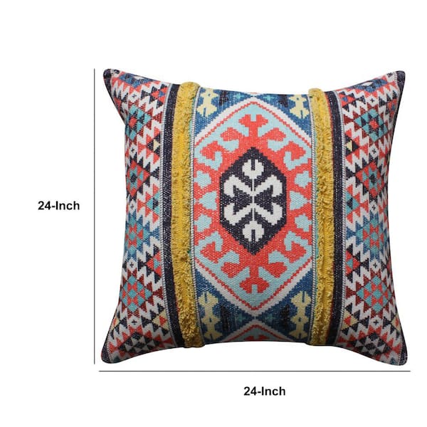 Hannah Linen Throw Pillows - 14 x 14 Pillow Insert Set of 4 - Throw Pillows for Couch & Bed - Soft & Comfortable Square Pillows - Indoor/Outdoor Decor