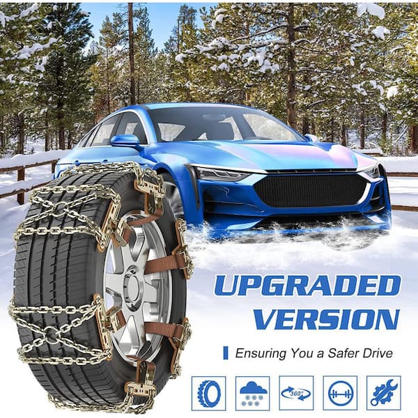 Snow Chains for Car, 12 PCS Universal Adjustable Snow Tire Chains for Sand  Snow Mud Emergency Traction