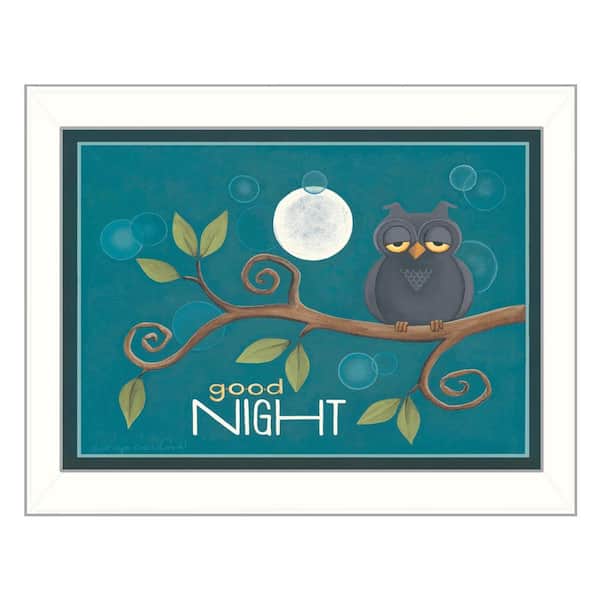 HomeRoots Charlie Good Night 1-Piece Framed Wall Art 14 in. x 18 in.