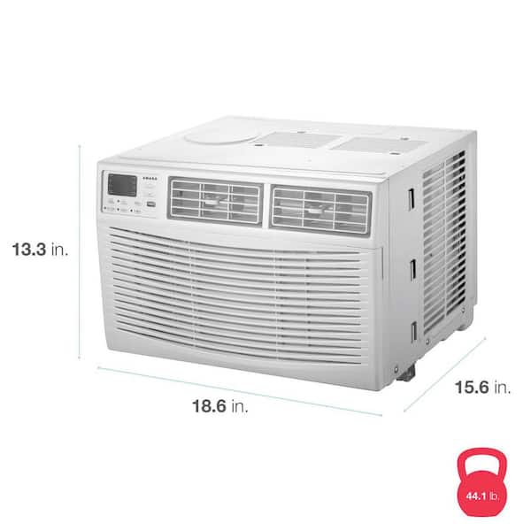 6,000 BTU (DOE) Window Air Conditioner Cools 250 sq. ft. with Remote Control, Sleep Mode and Auto-Restart in White
