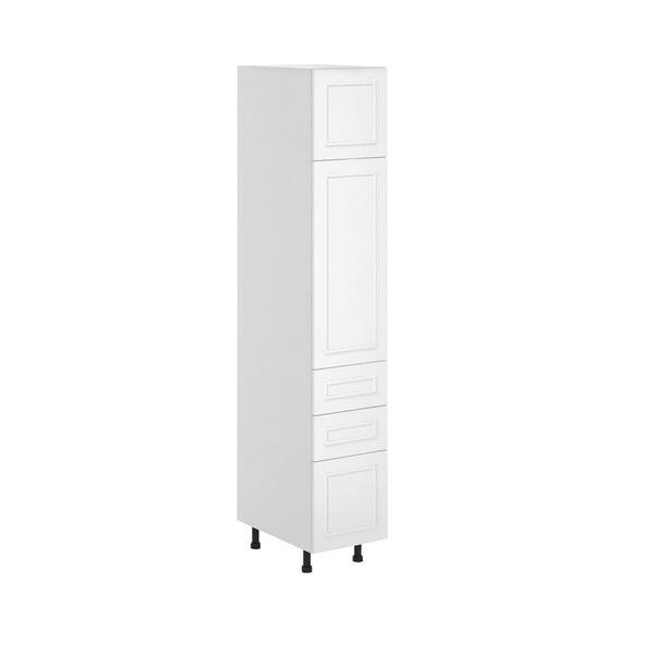 Fabritec Lausanne Ready to Assemble 15 x 83.5 x 24.5 in. Pantry/Utility Cabinet in White Melamine and Door in White