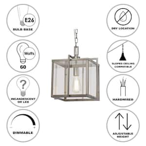 Eastwood II 10 in. 1-Light Brushed Nickel Mini Pendant Light Fixture with Clear Glass Shade