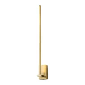 Rex 23.6 in. 1-Light Gold Linear Dimmable LED Wall Sconce