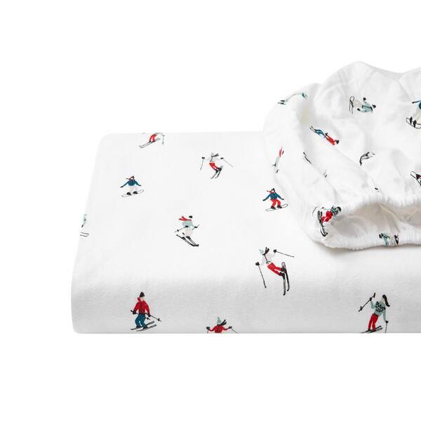 Eddie Bauer Ski Slope 4 Piece White And Multi Colored Graphic Flannel Full Sheet Set 223698 The Home Depot Eddie Bauer Ski Slope 4 Piece White And, Bed Bath And Beyond Flannel Sheets King Size