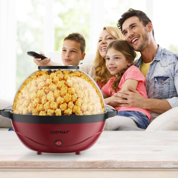 AICOOK Bowl Popcorn Machine, 24-Cup Fast Heat-up, Dishwasher Safe