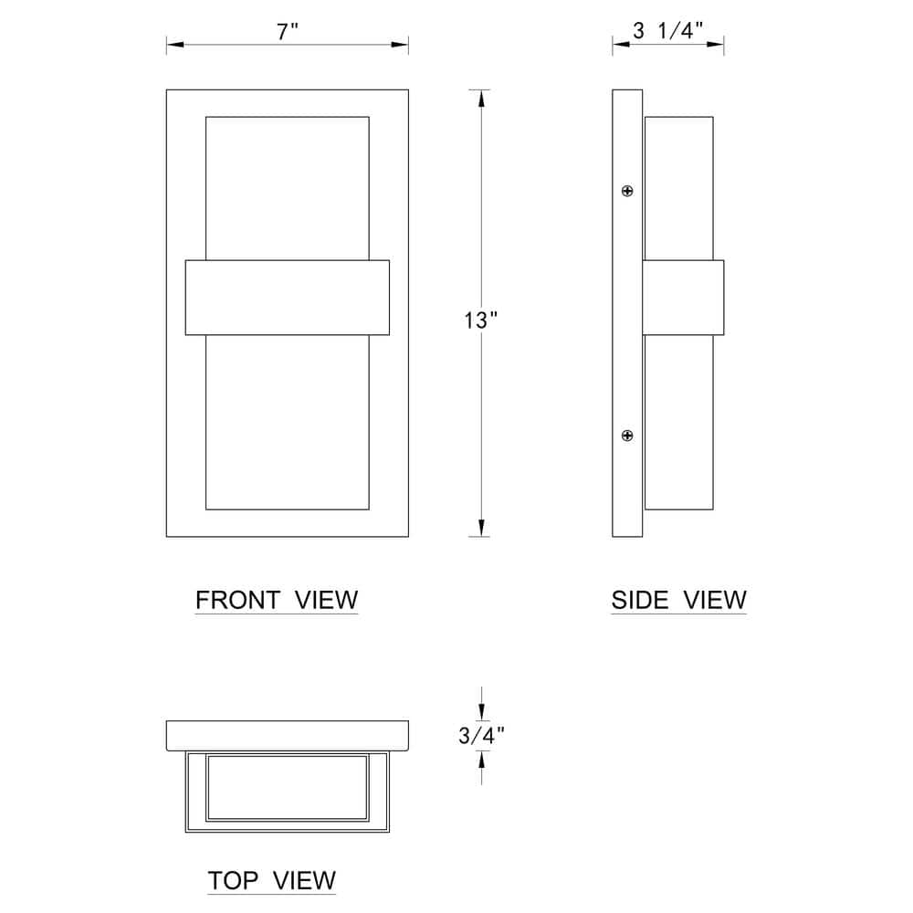 Matte Black Aluminum LED Outdoor Wall Sconce
