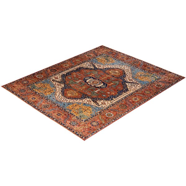 Serapi Orange 8 ft. x 10 ft. Tribal Wool Indoor Area Rug