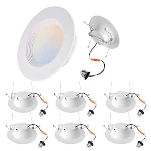 6-pack 6 in. Integrated LED Recessed Retrofit Light Trim with Selectable Color Temperature